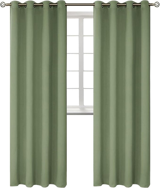 BGment Room Darkening Curtains 108 Inches Long - Grommet Thermal Insulated Drapes Window Treatment Curtains for Bedroom, 2 Panels, 52 x 108 Inch, Grass Green