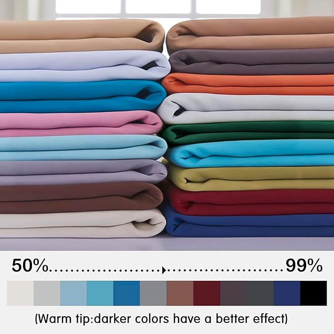 Yakamok Greyish White Curtains for Bedroom,Grommet Thermal Insulated Room Darkening Curtains for Living Room,52W x 84L,2 Panels