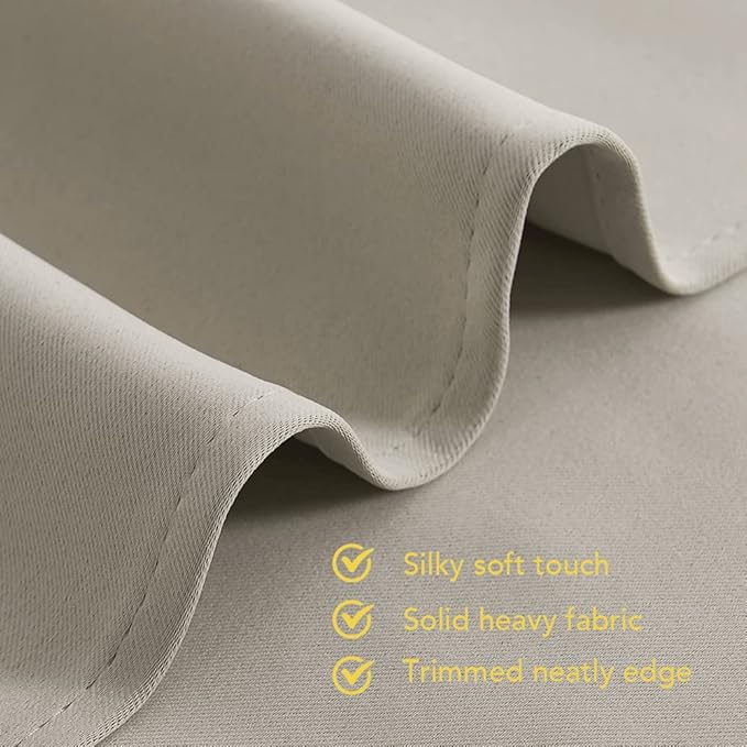 NICETOWN Modern Blackout Curtains Noise Reducing, Thermal Insulated and Privacy Room Darkening Drape Panels for Boy's Guest Room Door Small Short Window (Natural, 2 Panels, W42 x L54 -Inch)
