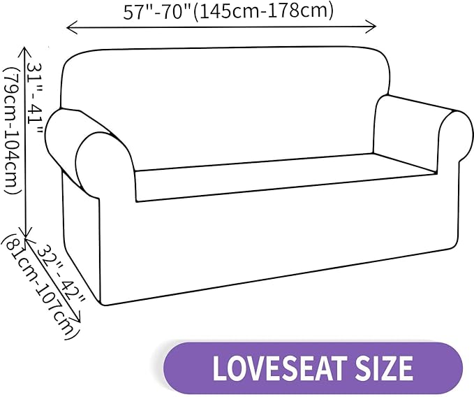ZNSAYOTX Super Stretch Loveseat Covers (57"-70"), New Striped Love Seat Slipcover, Dogs Pet Friendly Anti-Slip Couch Protector Spandex Durable 2 Seater Fabric Sofa Cover (Rose, Loveseat)