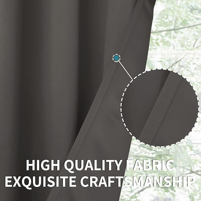 BGment Blackout Curtains for Bedroom - Grommet Thermal Insulated Room Darkening Curtains for Living Room, Set of 2 Panels (38 x 54 Inch, Grey)