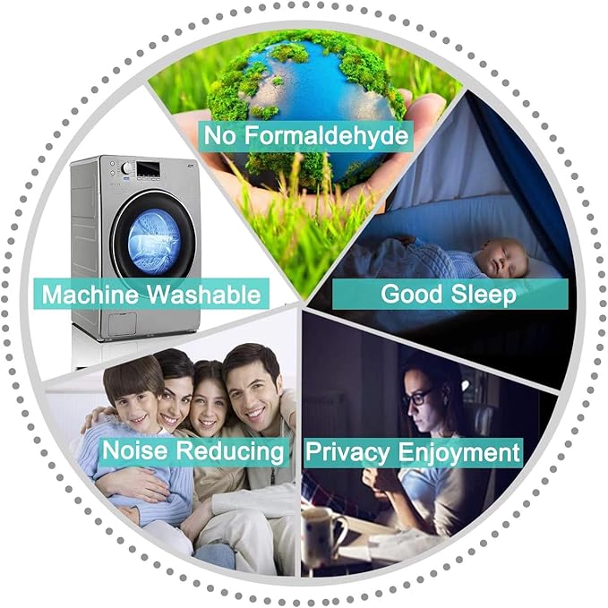Yakamok Gray Blackout Curtains Room Darkening Thermal Insulated with Grommet Window Curtain for Bedroom, 52Wx108L inch, Grey, 2 Panels