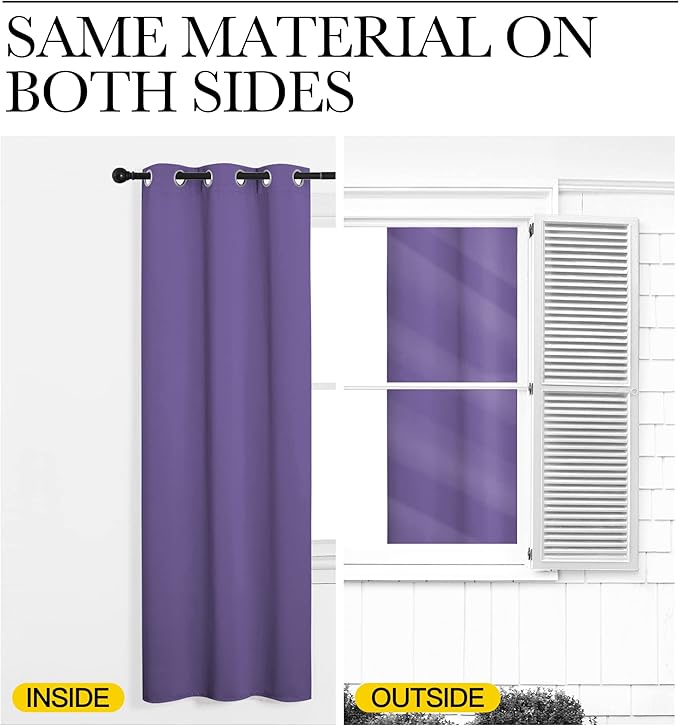 NICETOWN Lilac Purple Blackout Curtains 102" Long, 55" Wide, 2 Pieces for Office, Dining, Guest Room - Sound Reducing, Heat and Cold Block Panels for Modern Decorative