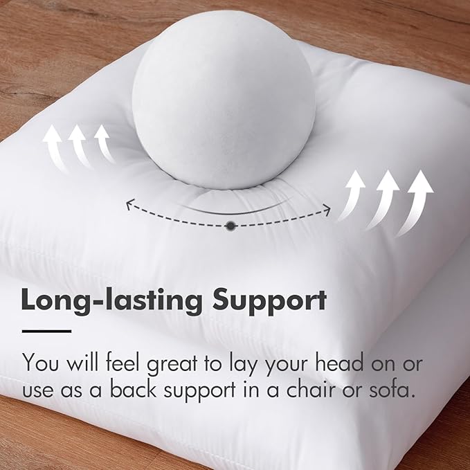 MIULEE Throw Pillow Insert Premium Pillow Stuffer Sham Square for Decorative Cushion Bed Couch Sofa 26x26 Inch