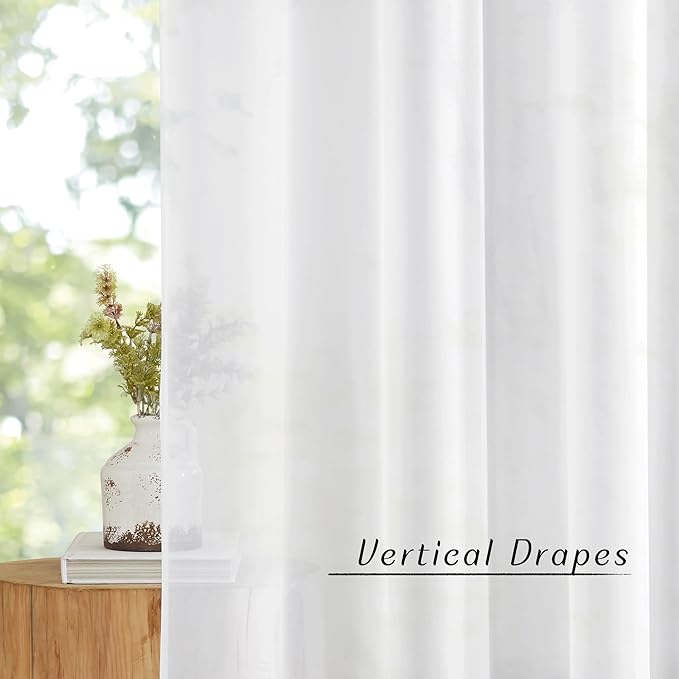 NICETOWN Sheer Window Panel Curtains - Grommet Top Gauzy Sheer Drapes Lightweight Breathable Panels for Windows (2-Pack, 54 Wide x 63 inch Long, White)