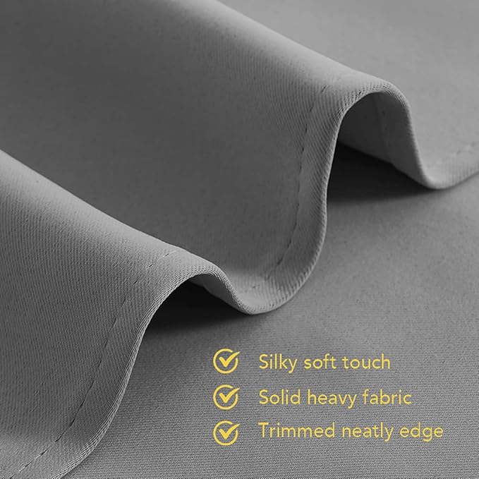 NICETOWN Silver Grey Blackout Curtain Panels for Bedroom, Thermal Insulated Grommet Top Blackout Draperies and Drapes for Basement (2 Panels, W70 x L63-inch, Silver Grey)