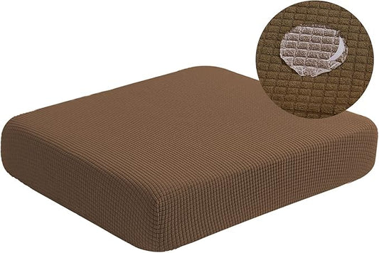 Water Resistant Couch Cushion Cover Stretch Sofa Seat Slipcover for Pets, Thick RV Dinette Seat Cushion Covers Sofa Protector, Washable (Medium, Coffee)