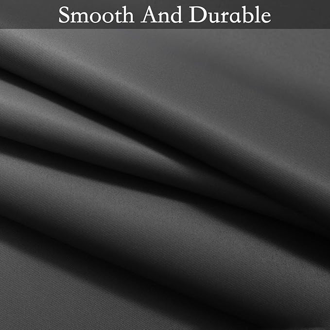 SimpleHome Ombre Room Darkening Curtains for Bedroom, Gradient Black to Gray White Light Blocking Thermal Insulated Grommet Window Curtains/Drapes for Living Room,2 Panels, 52x96 inches Length