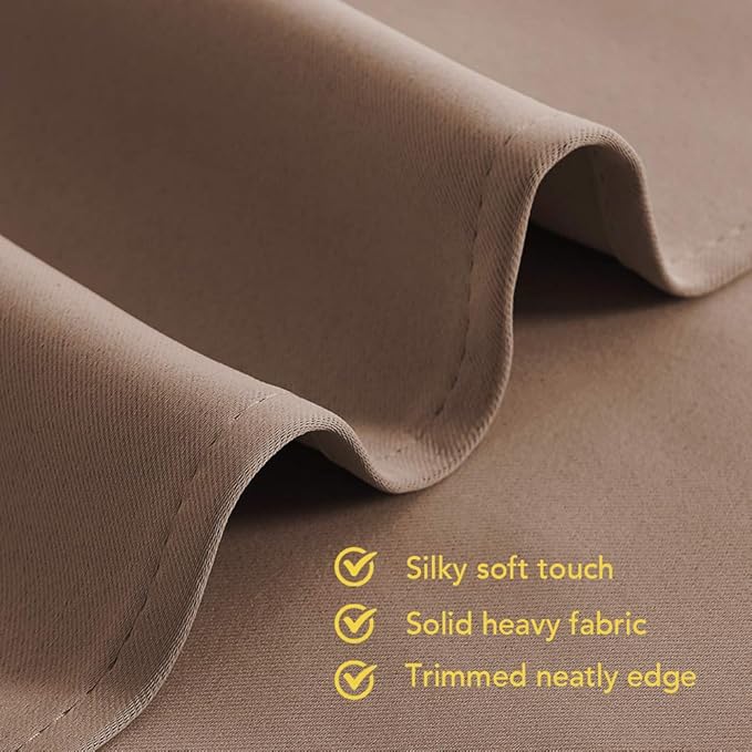 NICETOWN Blackout Window Curtains and Drapes for Kitchen, Window Treatment Thermal Insulated Solid Grommet Blackout Drapery Panels (Set of 2, 70 by 95 inches, Cappuccino)