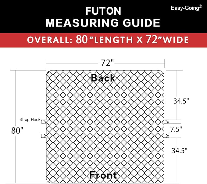 Easy-Going Futon Sofa Slipcover Reversible Sofa Cover Armless Cover Furniture Protector Couch Cover Water Resistant Pets, Kids, Children, Dog, Cat Christmas Red/Ivory
