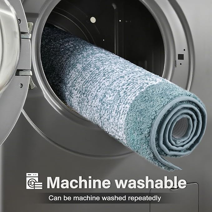 Bathroom Rugs 30x20 Non Slip Washable, Dusty Blue Bath Mat for Bathroom Floor Tub, Soft Absorbent Quick Dry Mats for Shower, Bathtub,Home Decor