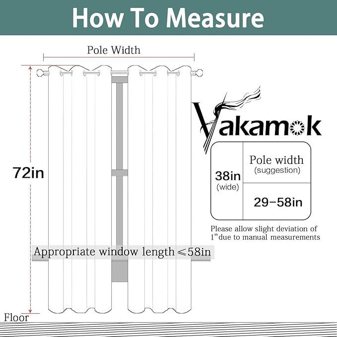 Yakamok Pink Curtains Room Darkening Thermal Insulated with Grommet Window Curtain for Bedroom, 38Wx72L inch, 2 Panels