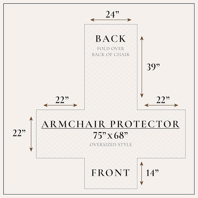 Great Bay Home Reversible Chair Cover - Washable Slipcover Furniture Protector with Elastic Straps - Perfect for Kids & Pets - Quilted & Stitched Detail (White/Sand)