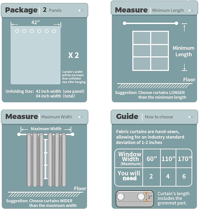 BGment Room Darkening Curtains 84 Inches Long - Grommet Thermal Insulated Drapes Window Treatment Curtains for Bedroom, 2 Panels, 42 x 84 Inch, Sky Blue
