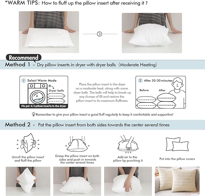 MIULEE Throw Pillow Insert Premium Pillow Stuffer Sham Rectangle for Decorative Cushion Bed Couch Sofa 14x20 Inch