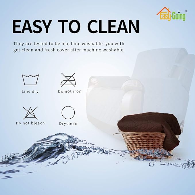 Easy-Going Reversible Couch Cover for 3 Cushion Couch Sofa Cover for Dogs Water Resistant Furniture Protector Cover with Foam Sticks Elastic Straps for Pet Cat (Sofa, Chocolate/Chocolate)