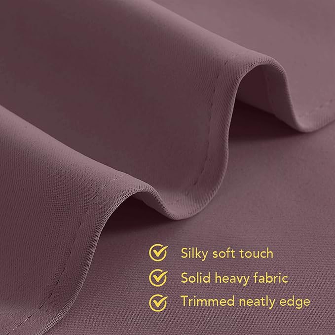 NICETOWN Kitchen Curtains, Short Curtains for Bedroom Windows, Dry Rose, 34" W by 60" L, 1 Pair, Thermal Insulated Room Darkening Curtain Panels for Girls Room, Cafe