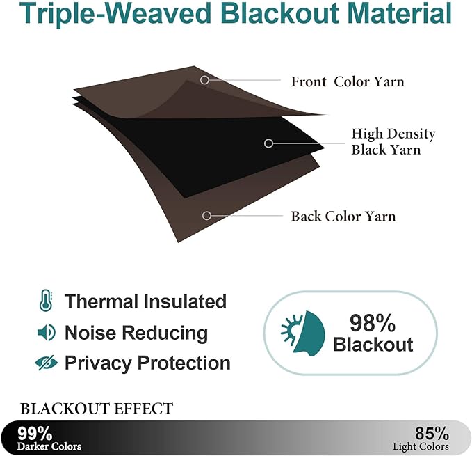 ChrisDowa Blackout Curtains 108 Inches Long 2 Panels Set for Living Room, Grommet Thermal Insulated Room Darkening Curtains for Bedroom (Brown, 52 x 108 Inch)
