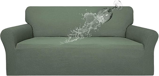 Easy-Going 100% Waterproof Couch Cover, Dual Waterproof Sofa Cover, Stretch Jacquard Sofa Slipcover, Leakproof Furniture Protector for Kids, Pets, Dog and Cat (Sofa, Grayish Green)