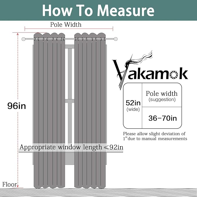 Yakamok Blackout Curtain Panels Themal Insulated Grommet Winow Curtains for Bedroom/Living Room, W52 x L96 -Inch 2 Panels, Beige