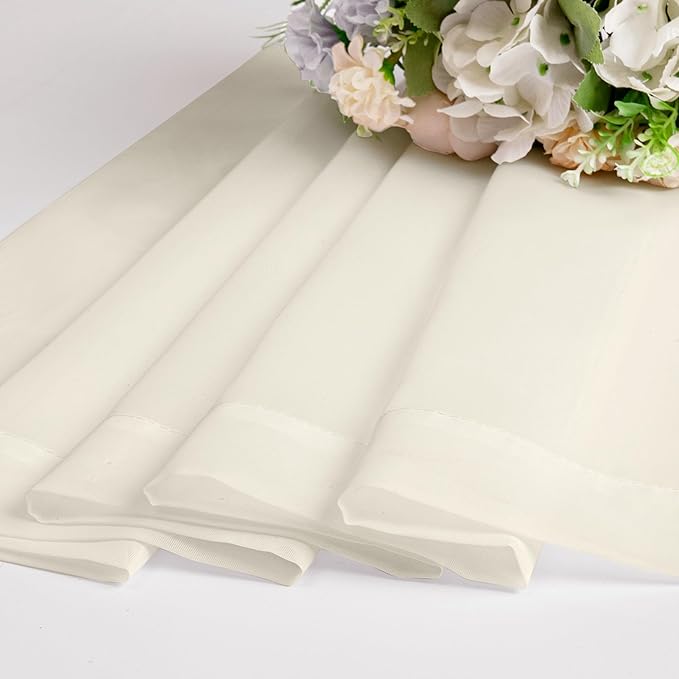 OWENIE Cream Sheer Curtains 78 inches Long 2 Panels Set for Bedroom Living Room, Soft Solid Living Room Sheer Curtain, Rod Pocket Light Filtering Curtains, 2 Pcs Each 42“ W x 78" L,Cream