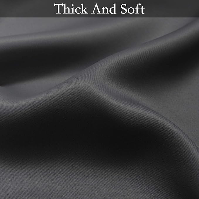 SimpleHome Ombre Room Darkening Curtains for Bedroom, Gradient Black to Grey White Light Blocking Thermal Insulated Grommet Window Curtain/Drapes for Living Room,2 Panels, 70x84 inches Length