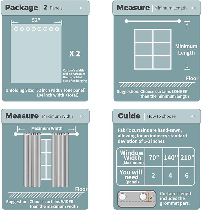 BGment Blackout Curtains for Bedroom - Grommet Thermal Insulated Room Darkening Curtains for Living Room, 52 x 108 Inch, 2 Panels, Royal Blue