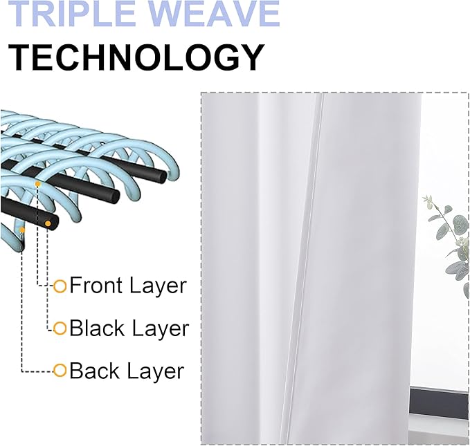 Simplebrand Ava Pure White Curtains 30 Inches Long 2 Panels, Light Filtering Half Window Rod Pocket Privacy Short Curtains, Thermal Insulated Curtain Tiers for Kitchen Bathroom Shades, W30 x L30 Inch