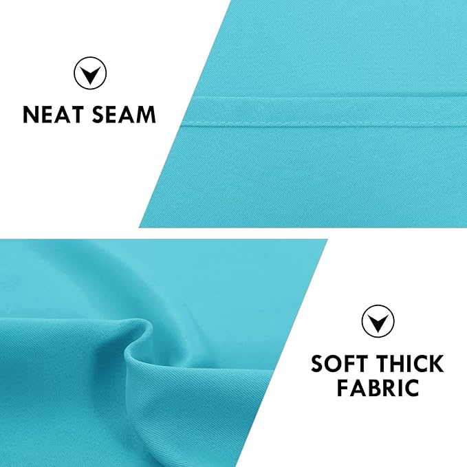 DWCN Blackout Curtains Room Darkening Thermal Insulated Bedroom Curtains Window Curtain Panels, 52 x 63 inches Long, Set of 2 Turquoise Rod Pocket Drapes