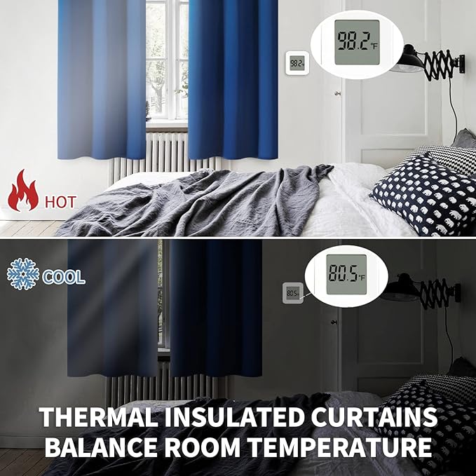 BGment Blackout Curtains for Bedroom - Grommet Thermal Insulated Room Darkening Curtains for Living Room, 42 x 84 Inch, 2 Panels, Royal Blue