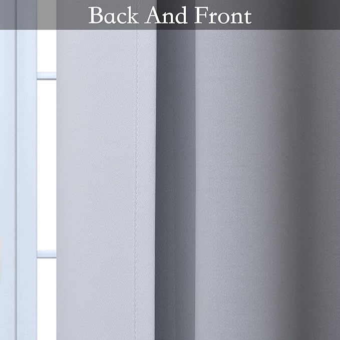 SimpleHome Ombre Room Darkening Curtains 54 inches Length for Bedroom,Grommet Gradient Light Blocking Black Gradient Window Curtains for Living Room,2 Panels, 42x54 inches