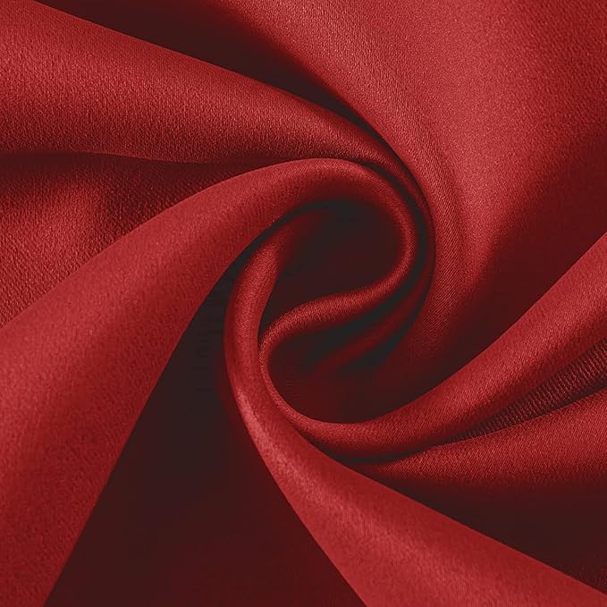 Joydeco Blackout Curtains 72 inches Long 2 Panels Set, Thermal Insulated Long Curtains & Drapes 2 Burg, Room Darkening Grommet Drapes for Bedroom Living Room Windows (W42 x L72 Inch, Red)