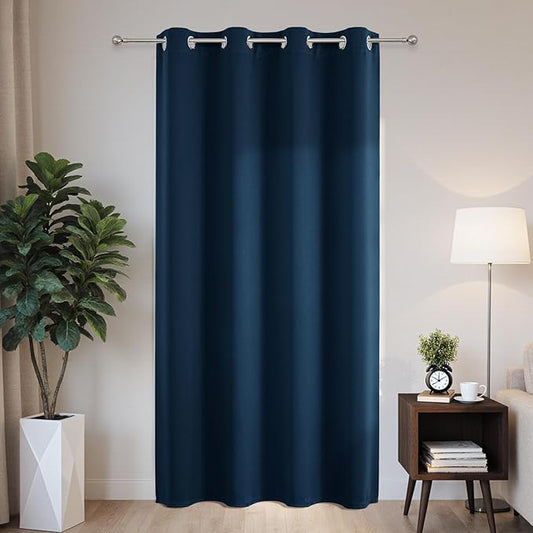 Joydeco Blackout Patio Sliding Door Curtains 96 Inches Long, Grommet Privacy Room Divider Curtains, Extra Wide Thermal Blackout Drapes for Bedroom Living Room (Navy Blue, 60Wx96L, 1 Panel)