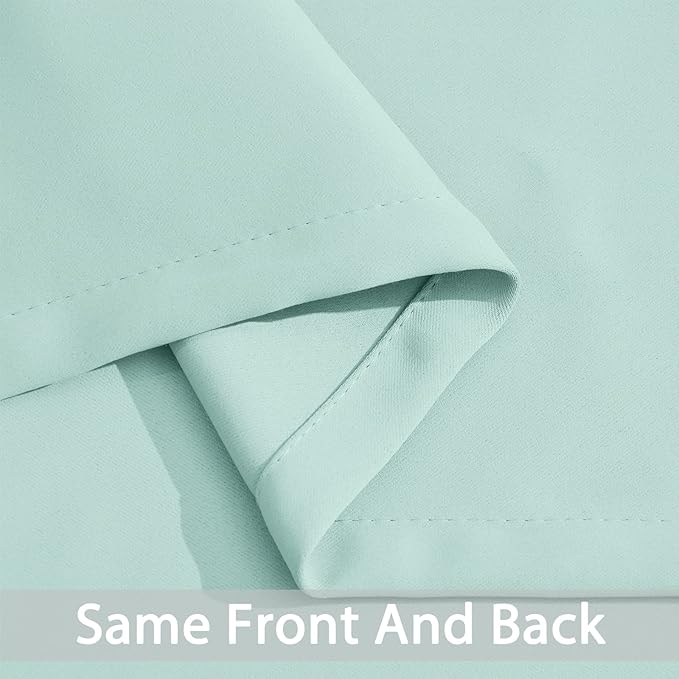Yakamok Blackout Curtains Room Darkening Thermal Insulated Window Panels,Solid Grommet Top Drapes for Bedroom/Living Room(42Wx63L, Aqua, 2 Panels)
