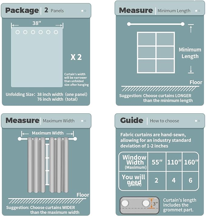 BGment Blackout Curtains for Bedroom - Grommet Thermal Insulated Room Darkening Curtains for Living Room, Set of 2 Panels (38 x 45 Inch, Khaki)