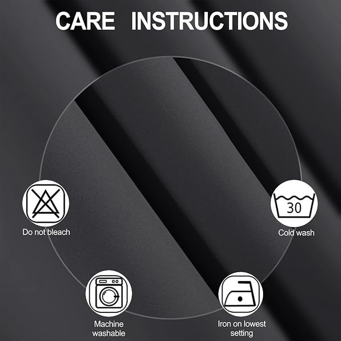 LEMOMO Blackout Curtains 66 x 84 inch/Dark Grey Curtains Set of 2 Panels/Thermal Insulated Room Darkening Bedroom Curtains