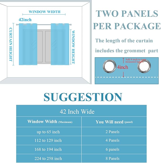 Estelar Textiler Stone Blue and Greyish White Ombre Blackout Curtains 72 Inches Length for Bedroom, Thermal Insulated Light Blocking Grommet Gradient Blackout Drapes for Living Room, 42Wx72L, 2 Panels