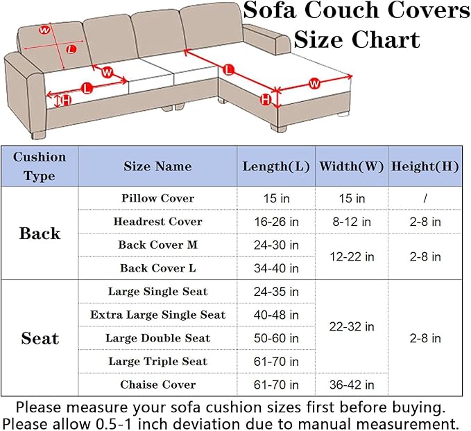 Soothing Home Sofa Covers, Sofa Hero Covers, Wear-Resistant Universal Couch Covers Washable Stretch Sectional Couch Cushion Covers (Light Blue,Headrest Cover)
