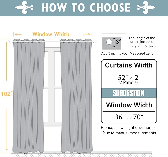 ChrisDowa Blackout Curtains 102 Inches Long 2 Panels Set for Living Room, Grommet Thermal Insulated Room Darkening Curtains for Bedroom (Royal Purple, 52 x 102 Inch)
