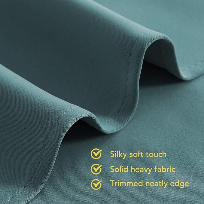NICETOWN Bedroom Curtain Panels Blackout Draperies, Thermal Insulated Solid Grommet Blackout Curtains/Drapes (Sea Teal, One Pair, 70 by 63-inch)