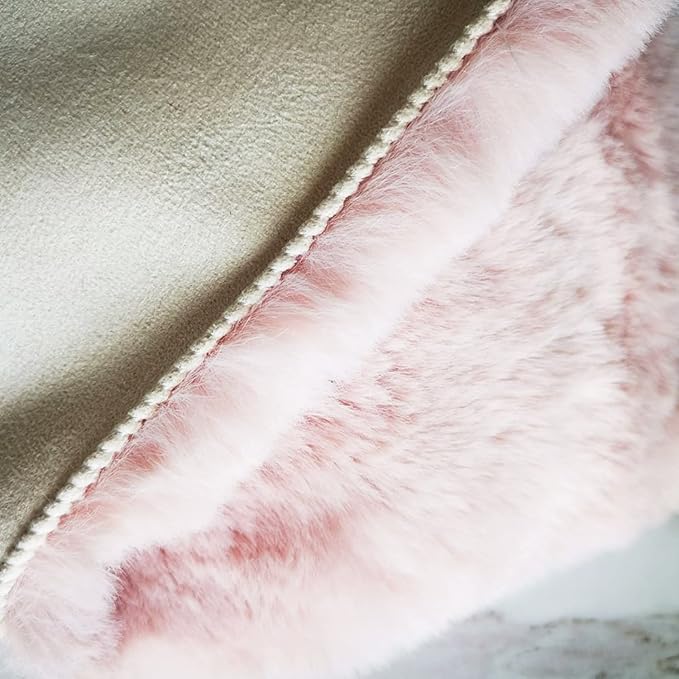 Ghouse Faux Rabbit Fur Round Rug 4ft Pink Round Rugs for Bedroom Decor Fluffy Area Rugs for Living Room, no-Shedding Carpet Sheepskin Washable Rug Rome Decor