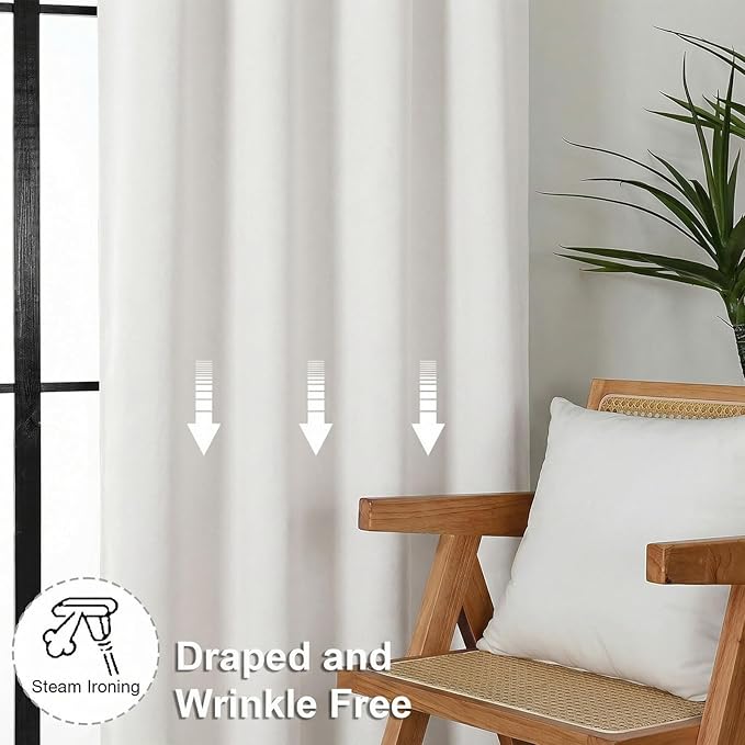 Simplebrand Ava Light Beige Short 36 Inches Light Filtering Curtain 2 Panels Set, Half Window Rod Pocket Privacy Curtain Tiers for Kitchen, Curtains for Bathroom Shades, W40 x L36 Inch, Light Beige