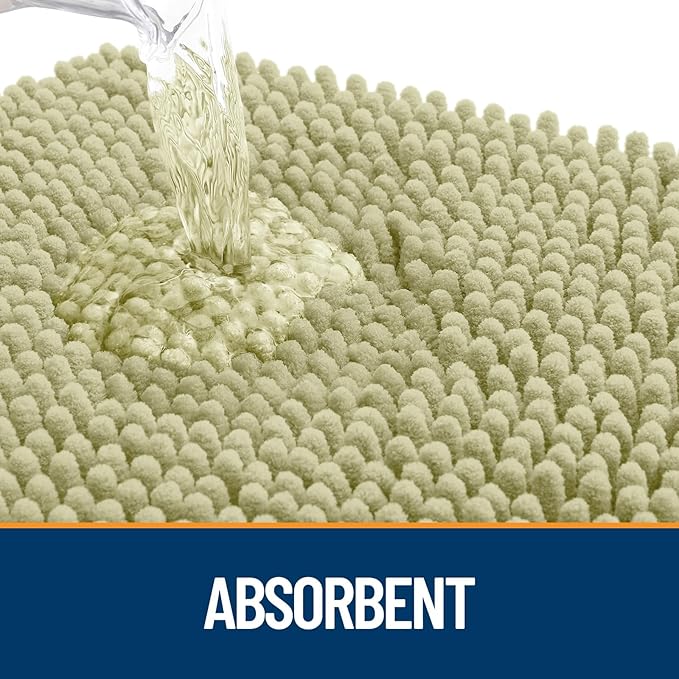 OLANLY Dog Door Mat for Muddy Paws 70x35, Absorbs Moisture and Dirt, Absorbent Non-Slip Washable Doormat, Quick Dry Chenille Mud Mat for Dogs, Entry Indoor Entryway Carpet for Inside Floor, Vanilla