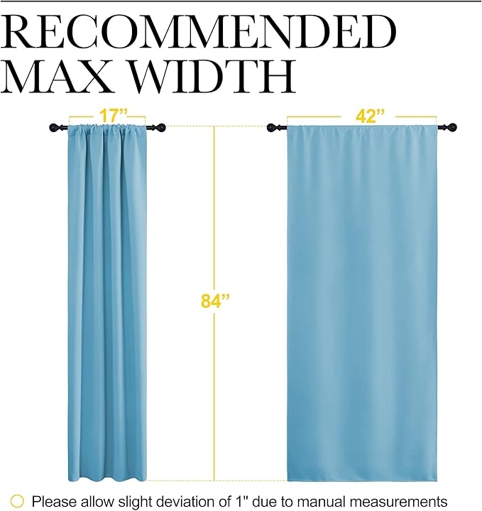 NICETOWN Blackout Curtains Window Draperies - Window Treatment Thermal Insulated Solid Room Darkening Drapes for Bedroom (Teal Blue, Set of 2, 42 by 84 inches Long)