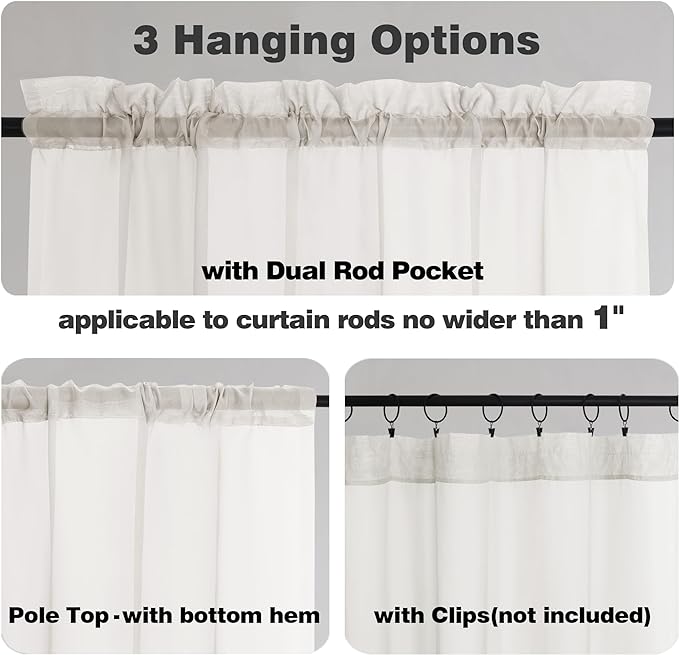 Chyhomenyc Ivory Sheer Curtains 78 Inches Long 2 Panels Set for Living Room, Light Filtering Voile Lightweight Bedroom Curtains, Rod Pocket Solid Window Treatment Drapes, Each 42W x 78L