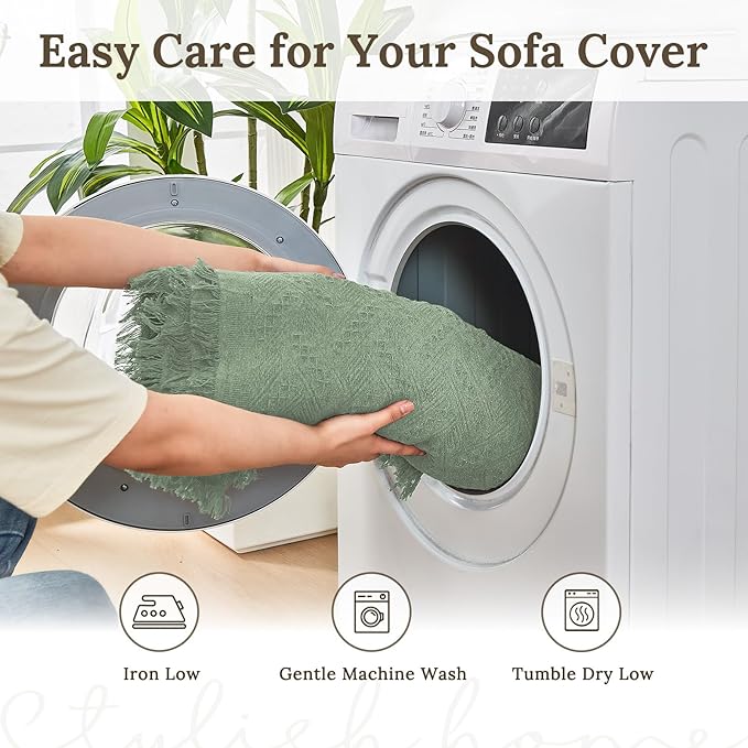 HOMERILLA Sectional Couch Covers for Sectional Sofa L Shaped Sofa Cover Blanket 2 Pieces L Shape Furniture Protector for Pets Dogs (Sage, XX-Large)
