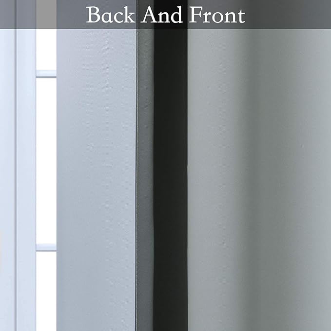 SimpleHome Ombre Room Darkening Curtains 36 inches Length for Bedroom,Grommet Gradient Light Blocking Grey Gradient Window Curtains for Living Room,2 Panels, 52x36 inches