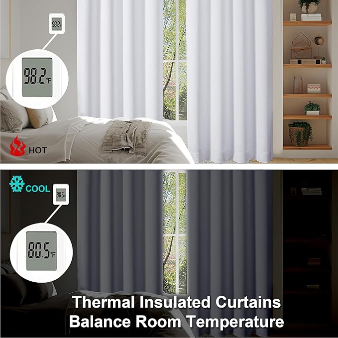 Simplebrand Ava Pure White Curtains 30 Inches Long 2 Panels, Light Filtering Half Window Rod Pocket Privacy Short Curtains, Thermal Insulated Curtain Tiers for Kitchen Bathroom Shades, W30 x L30 Inch