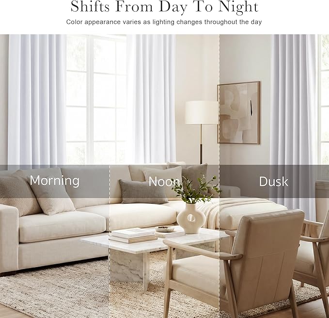PONY DANCE 50% Light Filtering Room Darkening Curtains for Small Winow Lower Portion Decor Energy Saving Drapes for Kitchen Bedroom Bathroom Downstairs Window, W 29 x L 30, Pure White, 2 Panels