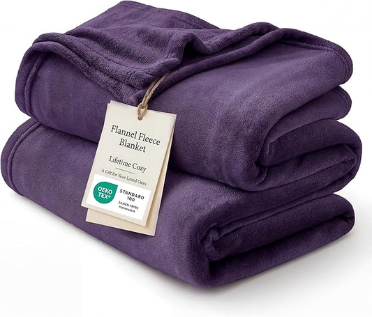 Bedsure Fleece Blanket Twin Blanket Purple - 300GSM Soft Lightweight Plush Cozy Twin XL Blankets for Bed, Sofa, Couch, Travel, Camping, 66 inch X 90 inch